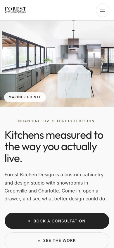 The new homepage on a phone