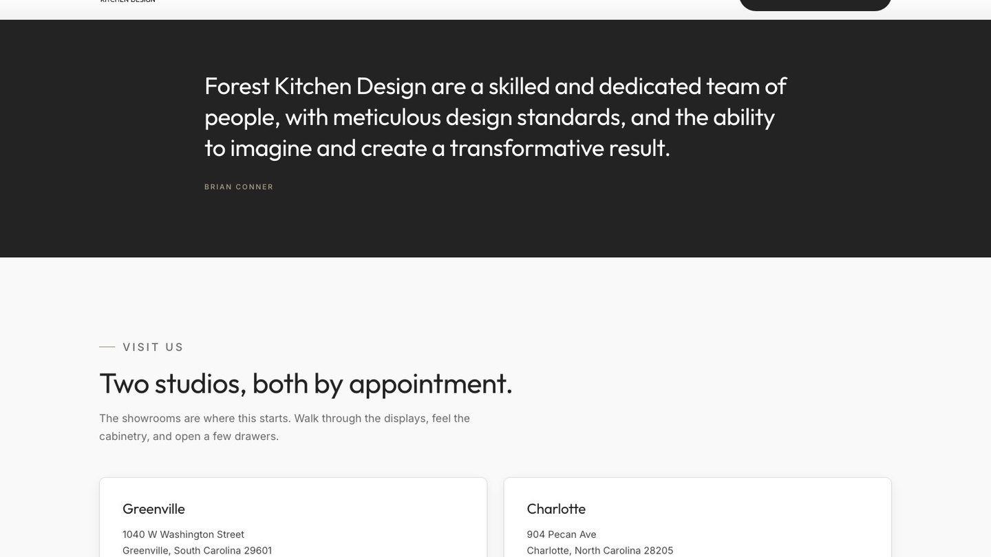The client quote section of the new homepage